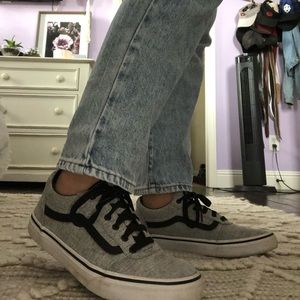 gray and black old school vans